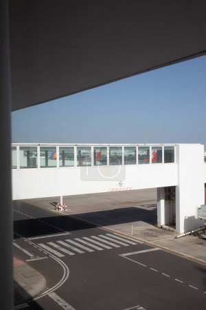 Photo for Lanzarote, Spain - February 5, 2023: airport Cesar manrique in Arrecife, Lanzarote, Spain with new terminal building. - Royalty Free Image