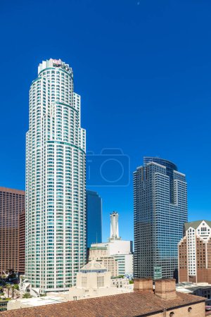 Photo for Los Angeles, USA - June 27, 2012: perspective of skyscraper downtown los Angeles. - Royalty Free Image