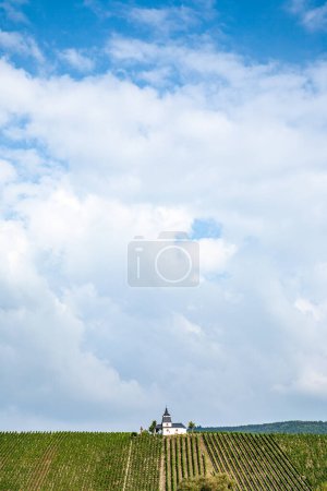 Photo for Chapel in vineyard at river Moselle near Leiwen, Germany - Royalty Free Image