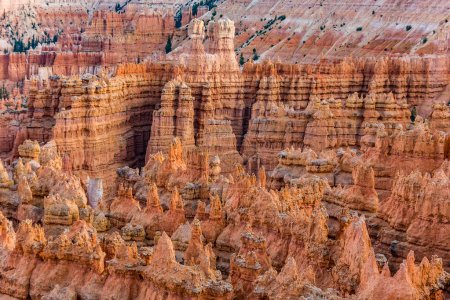 Téléchargez les photos : Beau paysage dans Bryce Canyon avec magnifique formation de pierre comme Amphithéâtre, temples, figures dans l'après-midi ligh - en image libre de droit