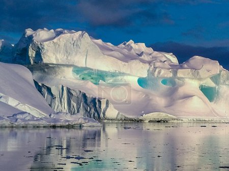 Photo for Ilulissat icefjord in Greenland with big scenic iceberg - Royalty Free Image