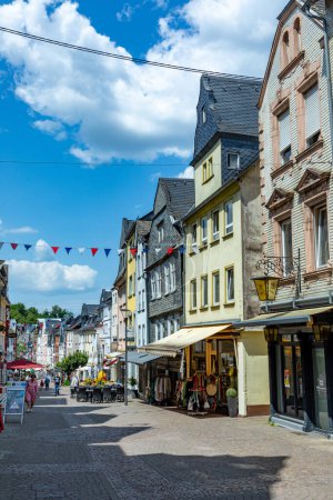 Photo for Montabaur, Germany - June 15, 2023: people enjoy visiting old town of Montabaur with lovingly restored half-timbered buildings from the 16th and 17th centuries. - Royalty Free Image