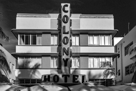 Photo for MIAMI, USA - AUG 20, 2014: The Colony hotel located at 736 Ocean Drive and built in the 1930's is the most photographed hotel in South Beach in Miami, USA. - Royalty Free Image
