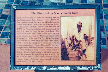 Photo for Key West, USA - August 26, 2014: story and history of Southernmost Point marker with explanation for visitors, Key West, Florida, USA. - Royalty Free Image