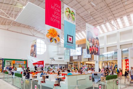 Photo for Fort Lauderdale,USA - August 25, 2014: people enjoy shopping in the modern mall Seagrass Mill in Fort Lauderdale. - Royalty Free Image