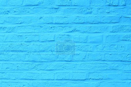 Photo for Harmonic background of blue painted brick wall - Royalty Free Image