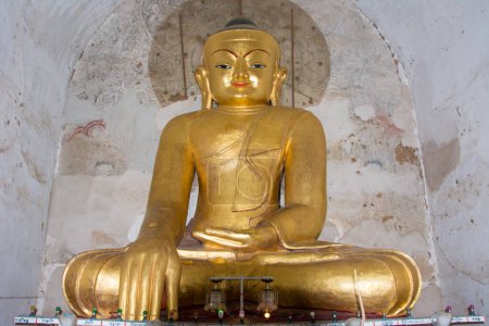 Photo for Pagan, Myanmar - August 14, 2015: buddha in siting position at Gawdawpalin temple in Pagan. - Royalty Free Image