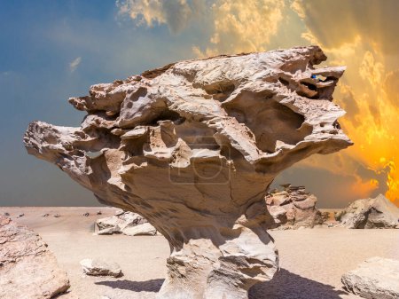 Téléchargez les photos : Arbol de Piedra est une formation rocheuse isolée dans le désert bolivien - en image libre de droit