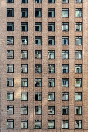Téléchargez les photos : Façade murale en brique avec fenêtres de l'historique hôtel Ritz-Carlton à New York - en image libre de droit