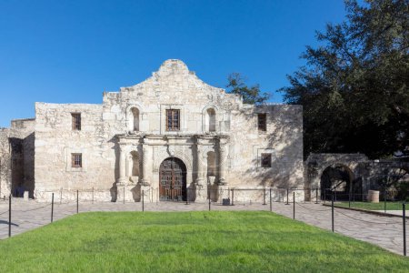 Photo for Facade of historic church and fort Alamo in San Antonio, Texas, USA - Royalty Free Image