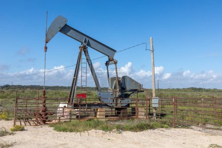 Photo for Oil field near Galvaston, Texas, USA  at the sea - Royalty Free Image