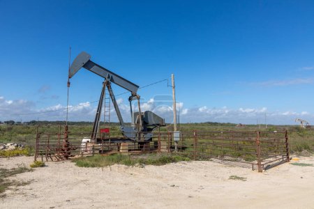 Photo for Oil field near Galvaston, Texas, USA  at the sea - Royalty Free Image