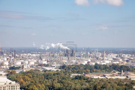 Téléchargez les photos : Antenne de l'industrie pétrolière près de Baton Rouge - en image libre de droit