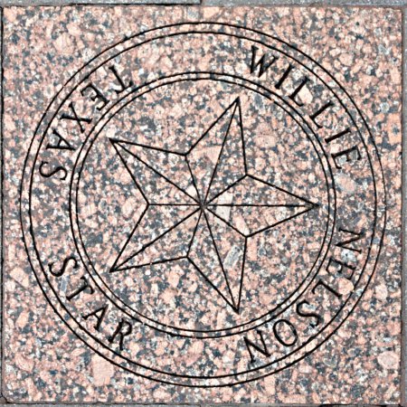 Photo for Austin, Texas - November 3, 2023: star of willie nelson at the walk of stars at trinity street in Austin Texas. - Royalty Free Image