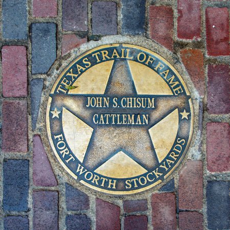 Photo for Fort Worth, Texas - November 5, 2023: texas trail of fame honors old trail driver John S. Chisum with a plate at walk of fame in Fort Worth. - Royalty Free Image