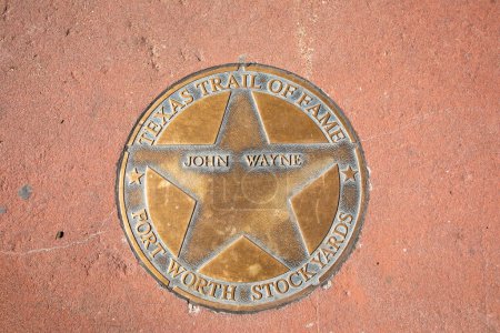 Photo for Fort Worth, Texas - November 5, 2023: texas trail of fame honors John Wayne with a plate at walk of fame in Fort Worth - Royalty Free Image