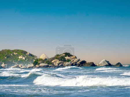 Photo for Huge scenic boulders on a beach in Tayrona National Park, Colombia - Royalty Free Image