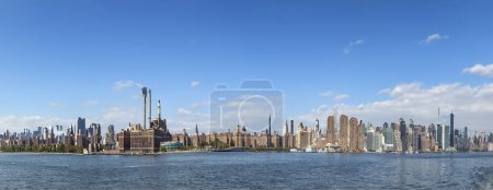 Photo for Panorama of New York with river Hudson and blue sky - Royalty Free Image