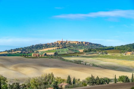 Photo for Scenic view to tuscan village on Pienza, Italy - Royalty Free Image