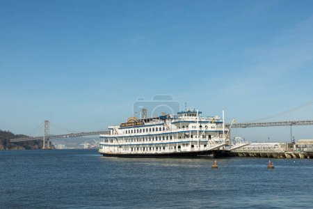 Photo for San Francisco, USA -May 20, 2022:  San Francisco Belle cruise ship. View from the pier. - Royalty Free Image