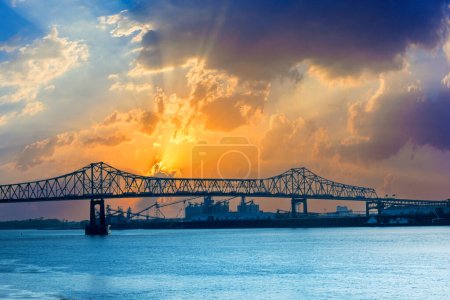 Téléchargez les photos : Pont Horace Williams enjambant le Mississippi à Baton Rouge, Louisiane, USA - en image libre de droit