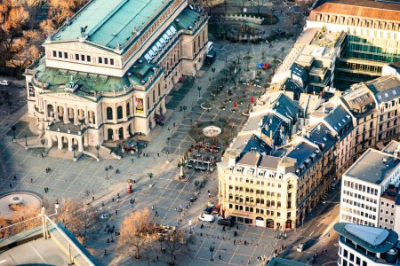 Photo for Frankfurt, Germany - February 1, 2024: aerial view: the Alte Oper (Old Opera House), in Frankfurt am Main, Germany. - Royalty Free Image