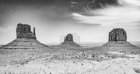 Mittens and Merric Butte  are giant sandstone formation in the Monument valley, USA