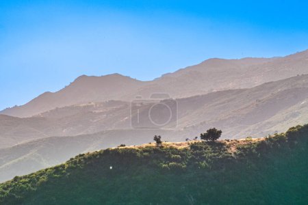 scenic view to Ynez valley mountains in Santa Barbara County, california, USA