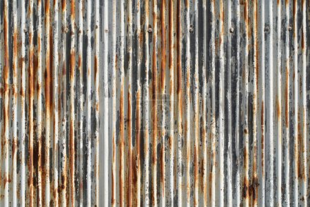 Photo for Artistic of old and rusty zinc sheet wall. Vintage style metal sheet texture. - Royalty Free Image