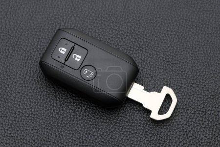 Photo for Car vehicle modern black key remote control have front button, slide-door button. - Royalty Free Image