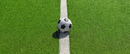 Photo for Soccer ball at the soccer field - Football in summer. - Royalty Free Image
