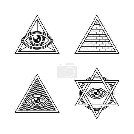 Photo for Masonic Symbol Icons Set on White Background. Vector illustration - Royalty Free Image