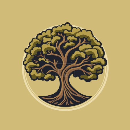 Photo for Oak Tree Logo Template Icon. Vector illustration - Royalty Free Image