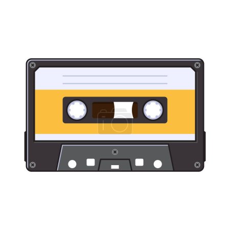 Photo for Retro Audio Cassette on White Background. Vector. - Royalty Free Image