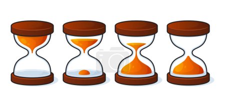 Photo for Sand Hourglass Icons Set on White Background. Vector illustration - Royalty Free Image