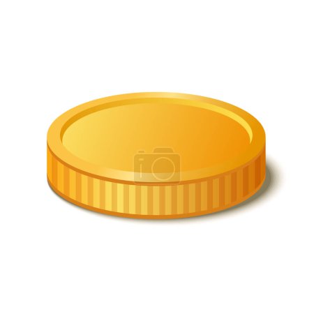 Photo for Gold Coin on White Background. Vector illustration - Royalty Free Image