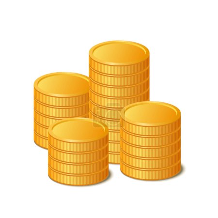 Photo for Stack of Gold Coins Icon on White Background. Vector illustration - Royalty Free Image