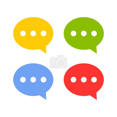 Photo for Chat Speech Bubble Icons Set on White Background. Vector illustration - Royalty Free Image