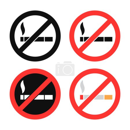 Photo for No Smoking Sign Set on White Background. Vector illustration - Royalty Free Image