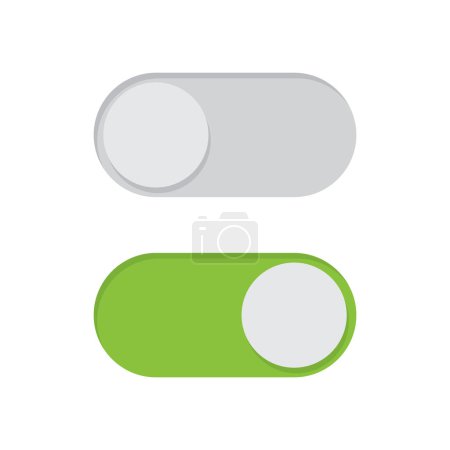 Photo for Toggle Switch Icons Set. Green on White Background. Vector illustration - Royalty Free Image