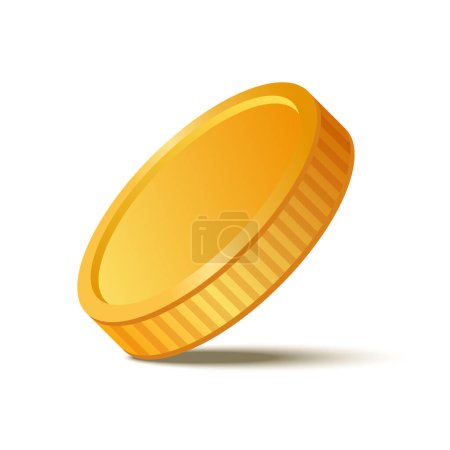 Photo for Gold Coin on White Background. Vector illustration - Royalty Free Image