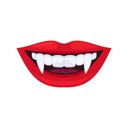 Photo for Smile of Vampire on White Background. Vector illustration - Royalty Free Image