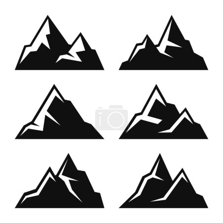 Photo for Mountain Icons Set on White Background. Vector Illustration - Royalty Free Image