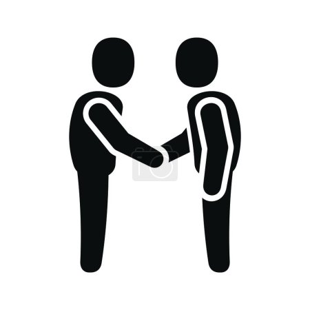 Photo for Business Mans Handshake. Greetings Gesture Stick Figure Pictogram Icon. Vector illustration - Royalty Free Image