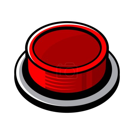 Photo for Big Red Panic Button on White Background. Comic Book Style. Vector illustration - Royalty Free Image