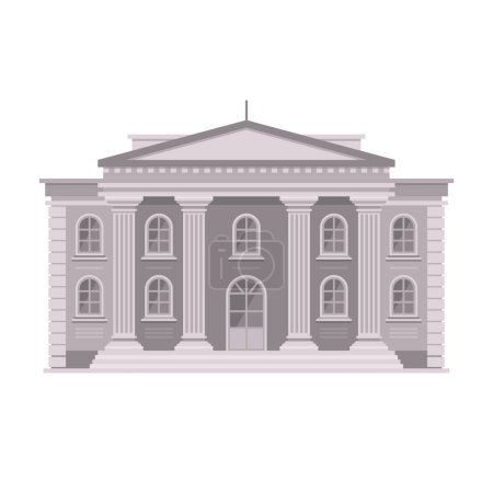 Photo for Bank, University or Government Building Facade on White Background. Vector illustration - Royalty Free Image