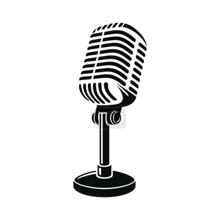 Photo for Retro, Vintage Microphone Icon on White Background. Vector. - Royalty Free Image