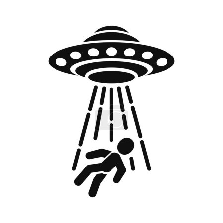 Photo for UFO Abducts Man Icon on White background. Vector illustration - Royalty Free Image