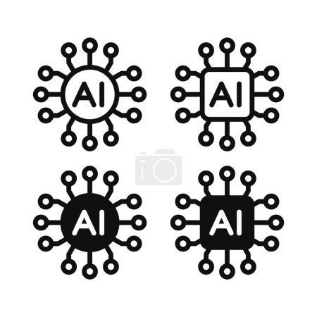 Photo for Artificial Intelligence Chip Icon. AI Processor. Vector illustration - Royalty Free Image