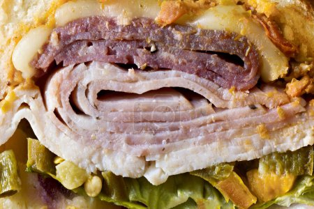 Nahaufnahme von coldcuts deli sandwich food Hintergrund                               